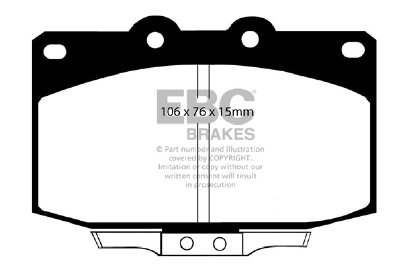 EBC DP4763R 86-89 Mazda RX7 2.4 (1.3 Rotary)(Vented Rear Rotors) Yellowstuff Front Brake Pads