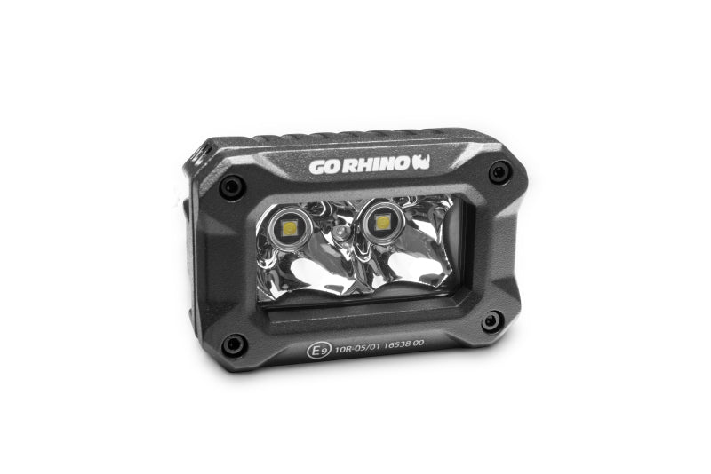 Go Rhino 751003023SBS Xplor Bright Series Rectangle LED Spot Light Kit (Surface/Thread Stud Mnt) 3x2 - Blk (Pair)