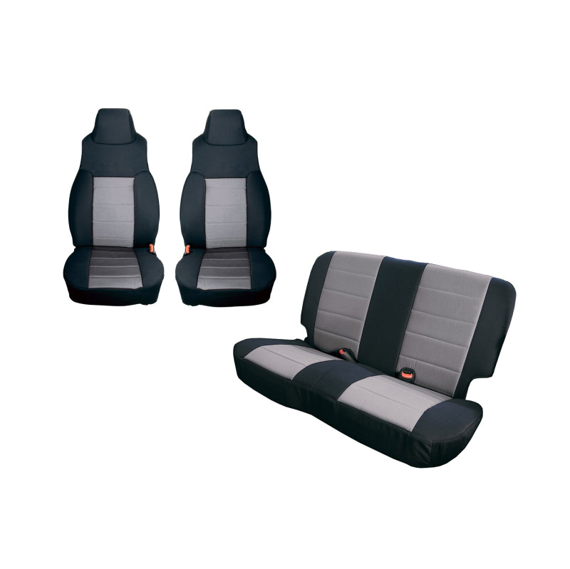 Rugged Ridge 13292.09 Seat Cover Kit Black/Gray 97-02 Jeep Wrangler TJ