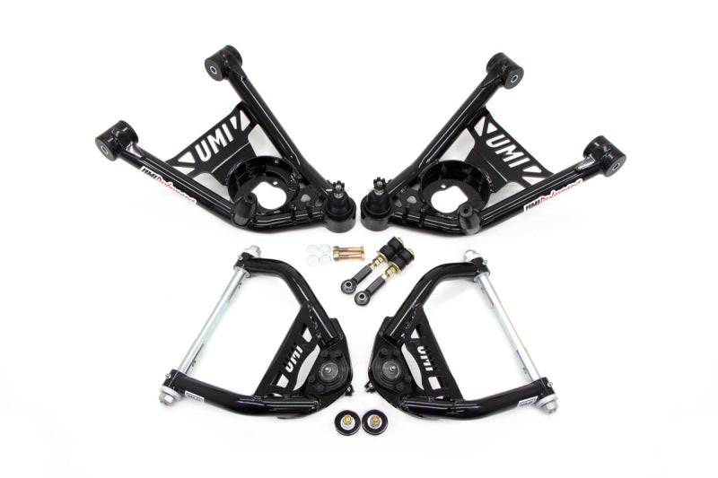 UMI Performance 403133-B 64-72 GM A-Body Tubular Upper & Lower Front A-Arm Kit - Black