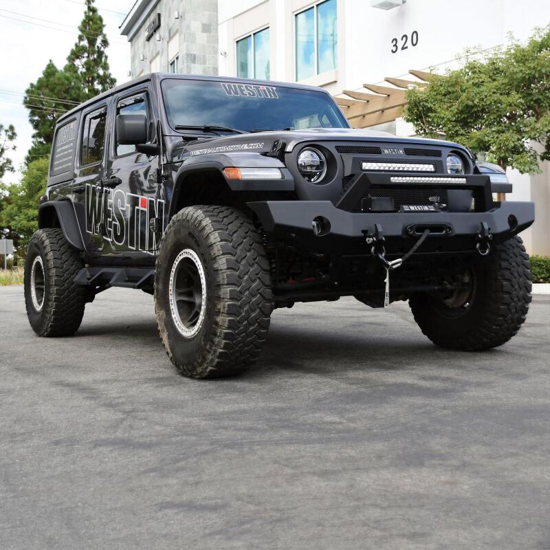 Westin 59-80125 18-20 Jeep Wrangler WJ2 Full Width Front Bumper w/LED Light Bar Mount Textured Black