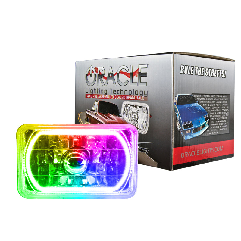 ORACLE Lighting 6909-333 Oracle Pre-Installed Lights 4x6 IN. Sealed Beam - ColorSHIFT Halo SEE WARRANTY
