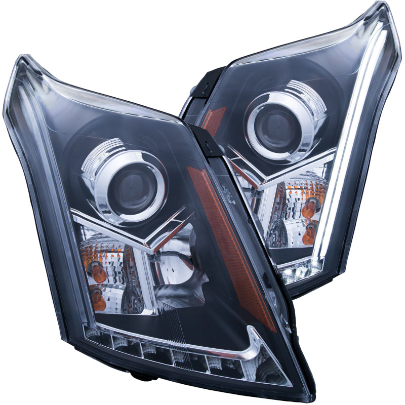 ANZO 111308 2010-2015 Cadillac SRX Projector Headlights w/ Plank Style Design Black