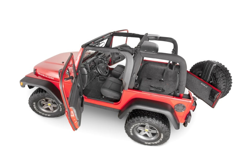 BedRug BRTJ97F 97-06 Jeep TJ Front 3pc Floor Kit (w/Center Console) - Incl Heat Shields