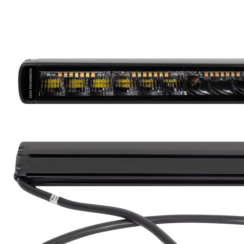 Go Rhino 751052012CSS Xplor Blackout Combo Series Sgl Row LED Light Bar w/Amber (Side/Track Mount) 20.5in. - Blk