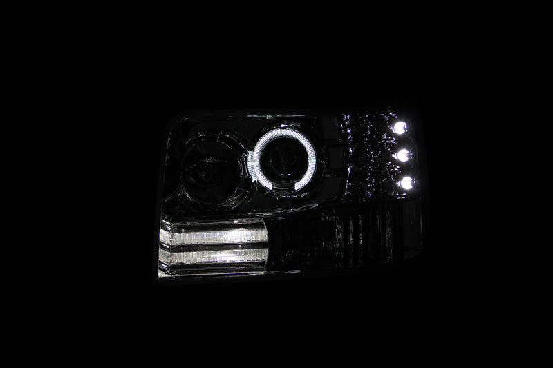 ANZO 111183 1992-1996 Ford F-150 Projector Headlights w/ Halo Chrome w/ Side Markers and Parking Lights