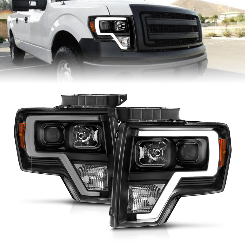 ANZO 111443 2009-2014 Ford F-150 Projector Light Bar H.L Black Amber