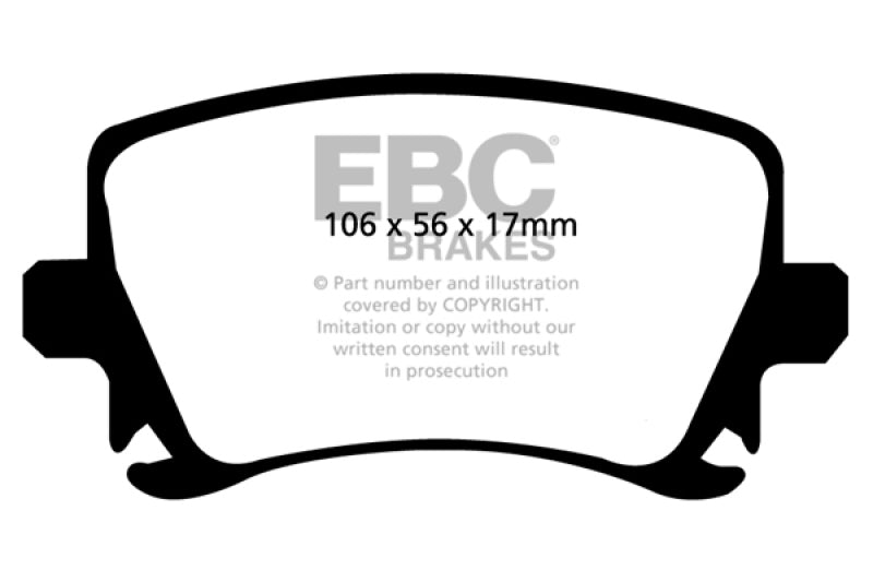 EBC DP31518C 06-13 Audi A3 2.0 Turbo (Girling rear caliper) Redstuff Rear Brake Pads