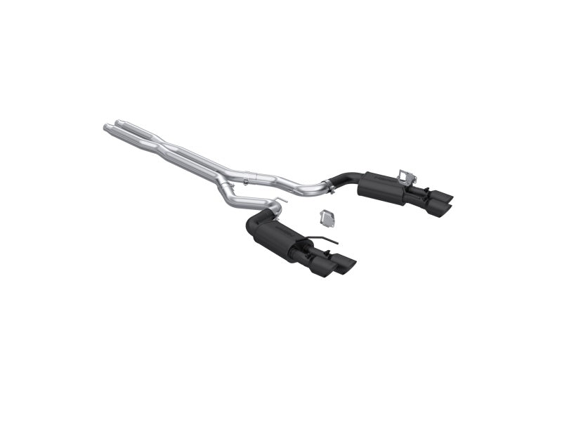 MBRP S7280BLK 2024 Ford Mustang GT 5.0L 3in Cat-Back Dual Split Rear - Quad Black Tips