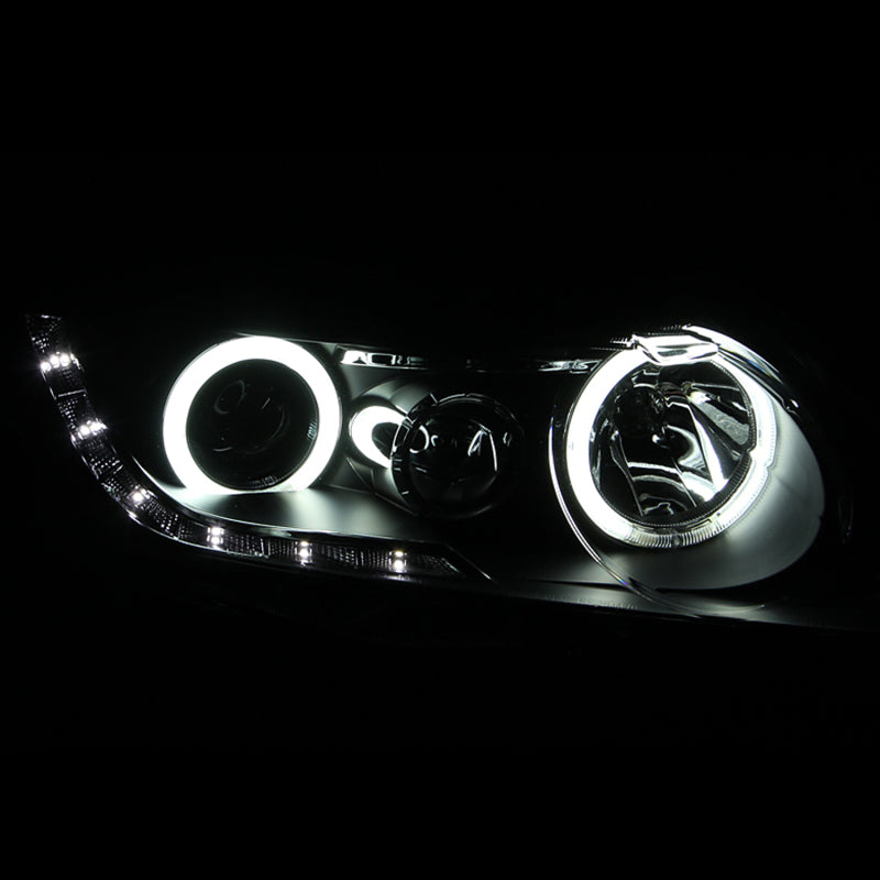 ANZO 121454 2006-2011 Honda Civic Projector Headlights w/ Halo Black (CCFL)