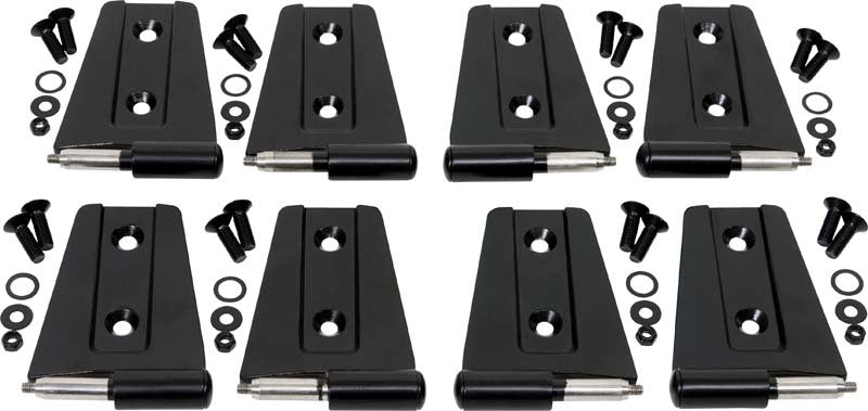 Kentrol 50576 07-18 Jeep Wrangler JK Door Hinge Set 8 Pieces 4 Door - Powdercoat Black