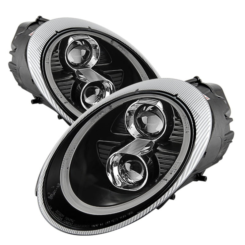 SPYDER 5080103 Spyder Porsche 911 05-09 Projector Headlights Xenon/HID Model- DRL LED Blk PRO-YD-P99705-HID-DRL-BK