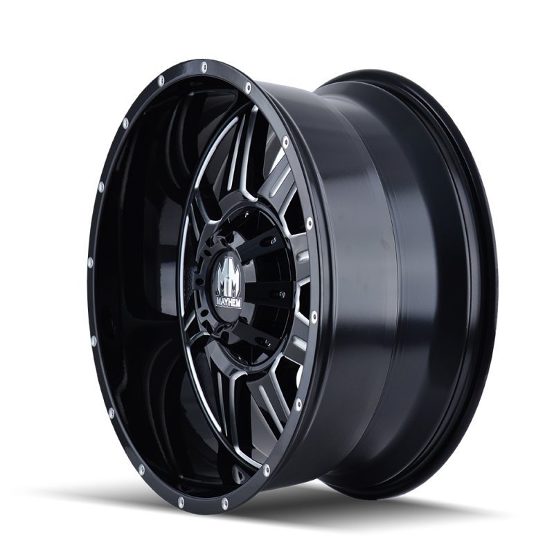 Mayhem 8100-2994M 8100 Monstir 20x9 / 6x120 BP / 0mm Offset / 78.1mm Hub Black w/ Milled Spokes Wheel