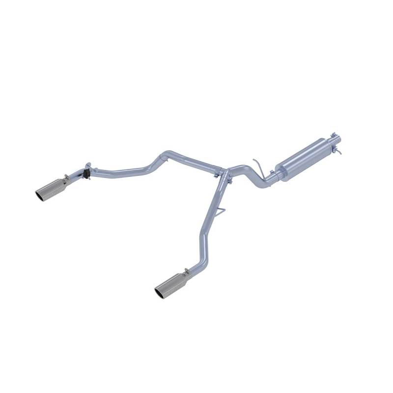 MBRP S5223304 19-20 Ford Ranger 2.3L T304 3in Dual Split Rear Outlet 4in OD Tips Cat Back Exhaust