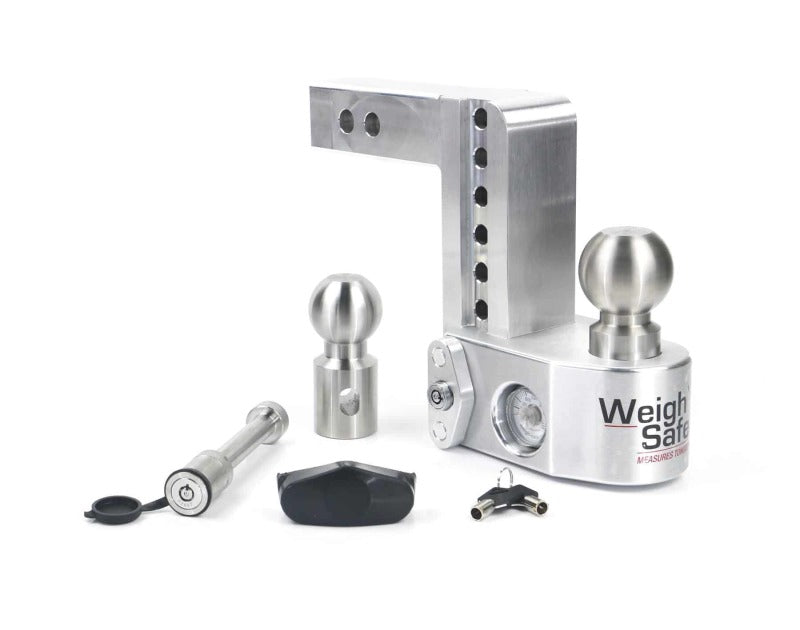 Weigh Safe WS6-2-KA 6in Drop Hitch w/Built-in Scale & 2in Shank (10K/12.5K GTWR) w/WS05 - Aluminum