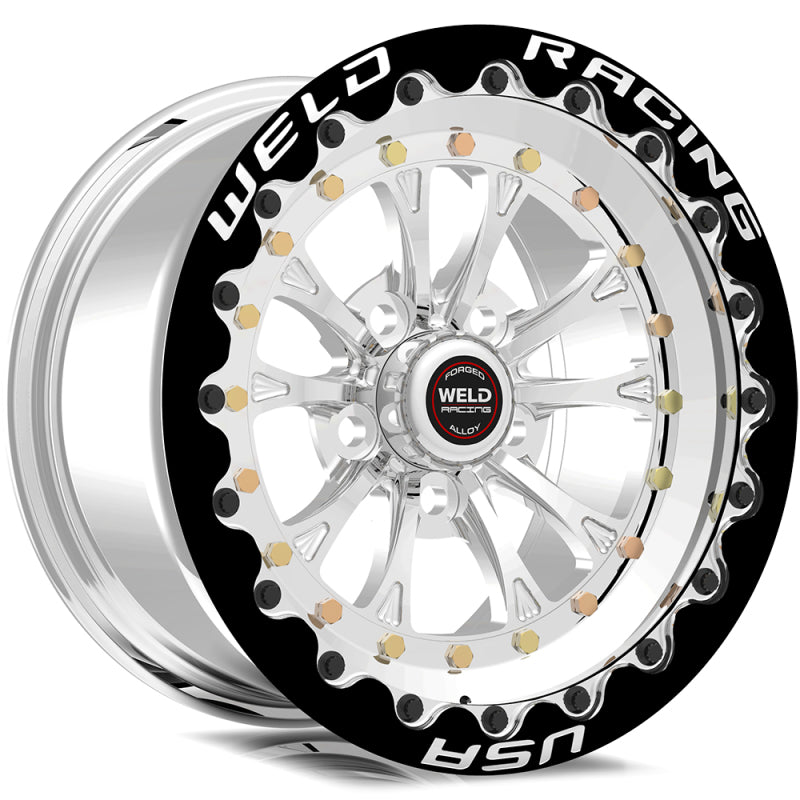 Weld 77MP7100A78F S77 17x10 / 5x4.5in BP / 7.8in. BS / 58mm O/S Polished Center Wheel - Single Beadlock