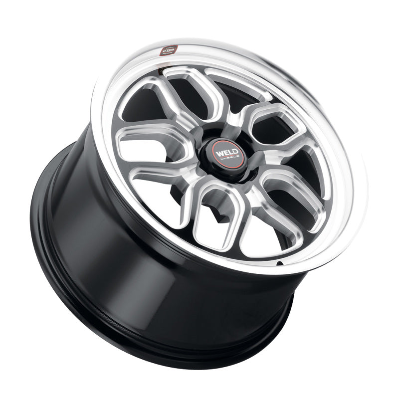 Weld S15270075P38 Racing 17x10 Laguna Drag Wheel 5x127 ET38 BS7.00 Gloss BLK MIL DIA 71.5
