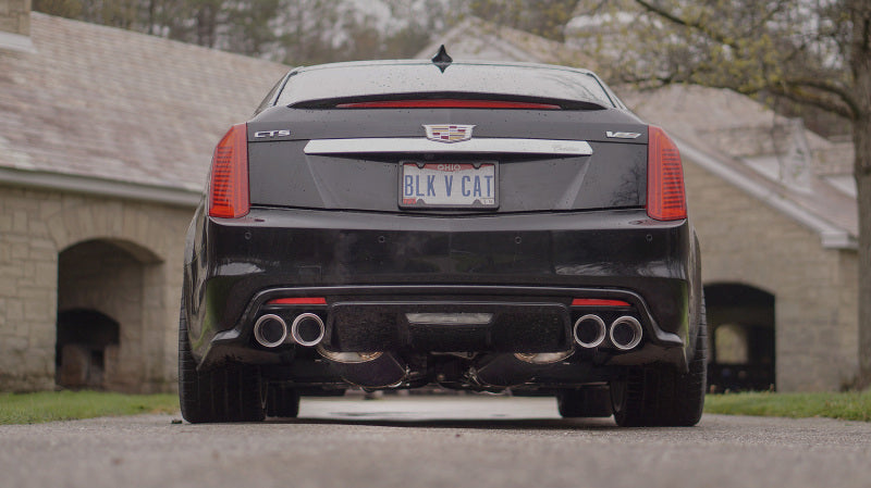 Stainless Works CTSV16MKS-FC 2016-18 Cadillac CTS-V Sedan Axleback System Dual-Mode Turbo Mufflers 4in Tips