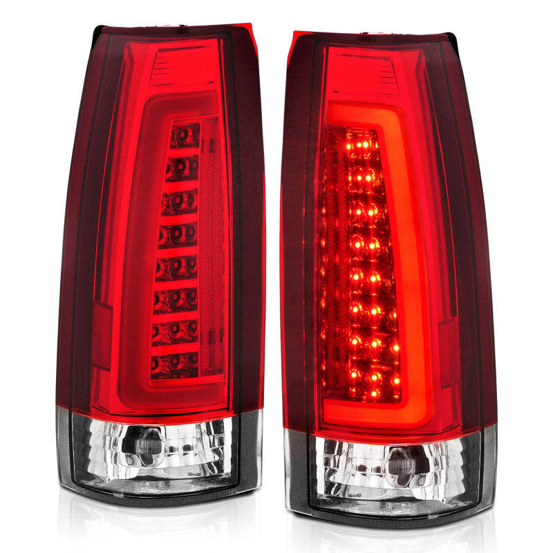 ANZO 311346 1999-2000 Cadillac Escalade LED Taillights Chrome Housing Red/Clear Lens Pair