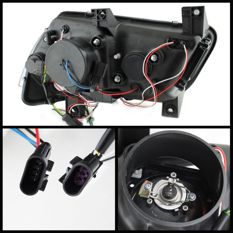 SPYDER 5074188 Spyder Dodge Charger 11-14 Projector Headlights Halogen - Light Tube DRL Blk PRO-YD-DCH11-LTDRL-BK
