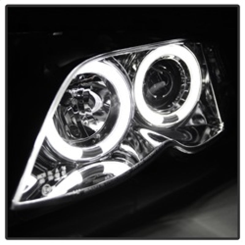 SPYDER 5042408 Spyder BMW E46 3-Series 02-05 4DR Projector Headlights 1PC LED Halo Chrm PRO-YD-BMWE4602-4D-AM-C