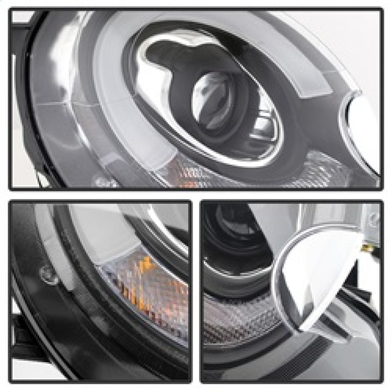SPYDER 5080608 Spyder Mini Cooper 2007-2012 Projector Headlights Halogen Model Only - DRL Black PRO-YD-MC07-DRL-BK