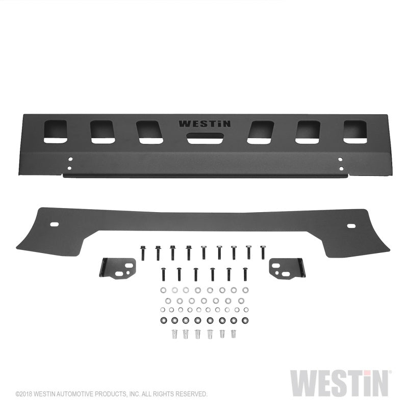 Westin 59-80095 18-19 Jeep Wrangler JL Front Bumper Skid Plate - Textured Black