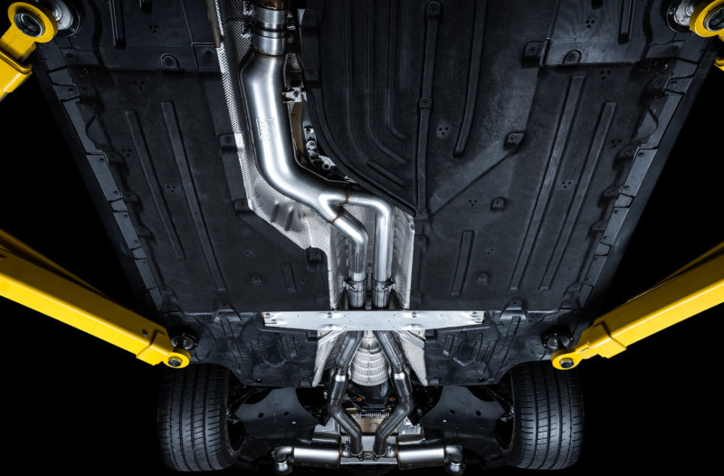 AWE Tuning 3015-32118 AWE 2020 Toyota Supra A90 Resonated Touring Edition Exhaust - 5in Chrome Silver Tips