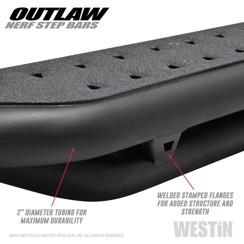 Westin 58-54165 2020 Jeep Gladiator Outlaw Nerf Step Bars - Textured Black