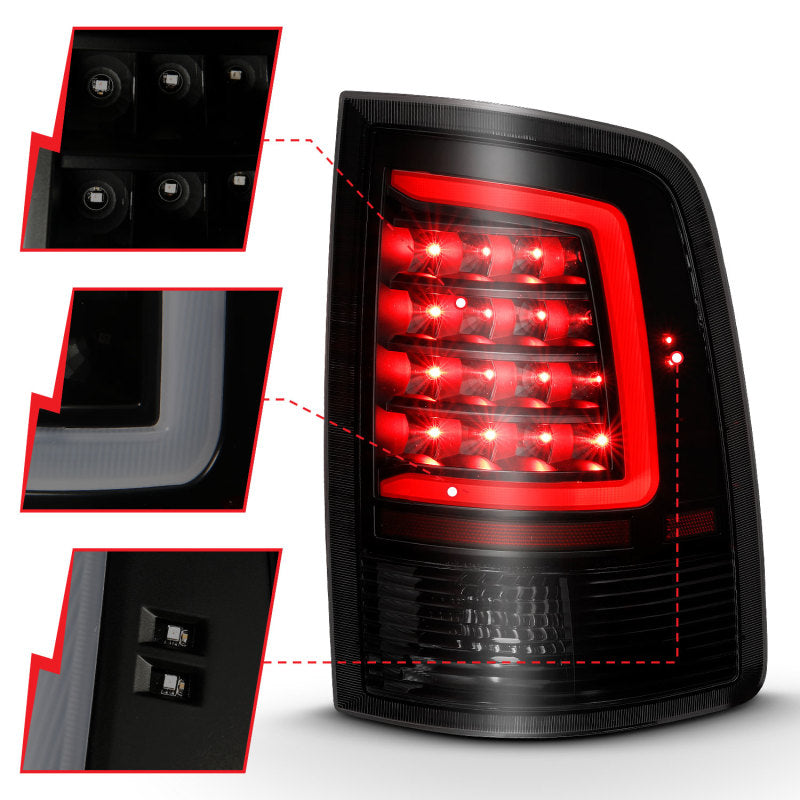 ANZO 311319 2009-2018 Dodge RAM 1500 LED Taillight Plank Style Black w/Smoke Lens