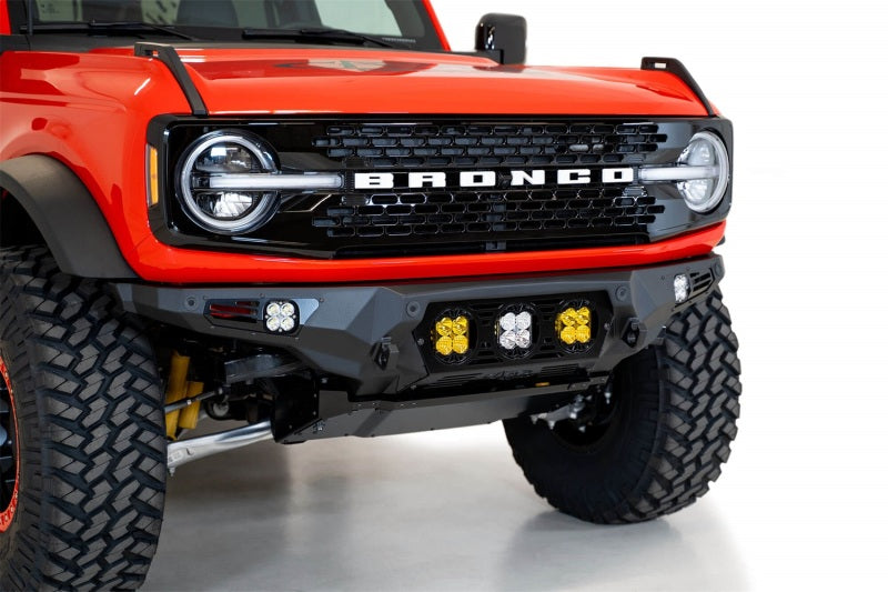 Addictive Desert Designs F230194120103 21-22 Ford Bronco Bomber Front Bumper (w/ 3 Baja Designs LP4 Mounts)