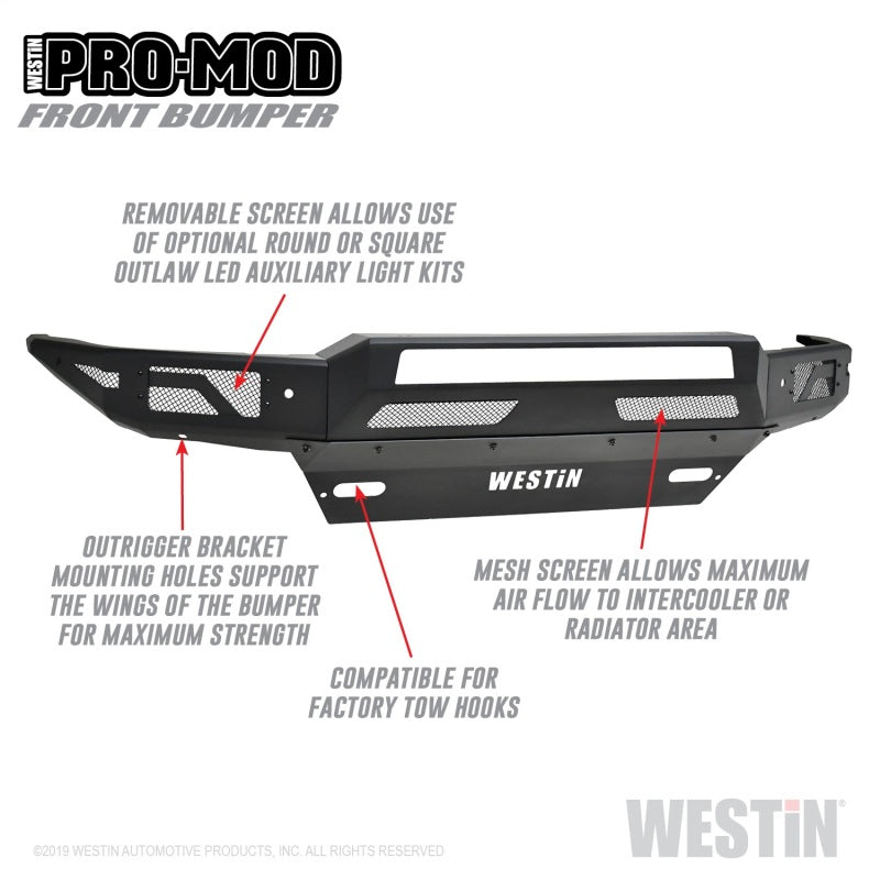 Westin 58-41005 16-19 Chevy/GMC Silverado/Sierra 1500 Pro-Mod Front Bumper