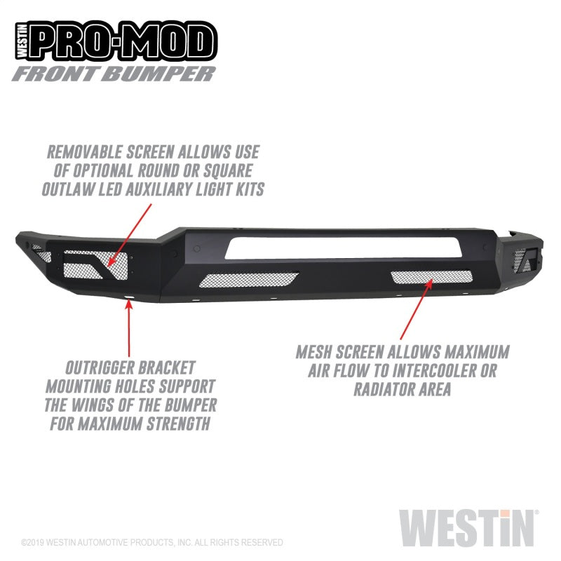 Westin 58-41075 2019 Dodge RAM 1500 ( Excludes 1500 Classic & Rebel Models ) Pro-Mod Front Bumper