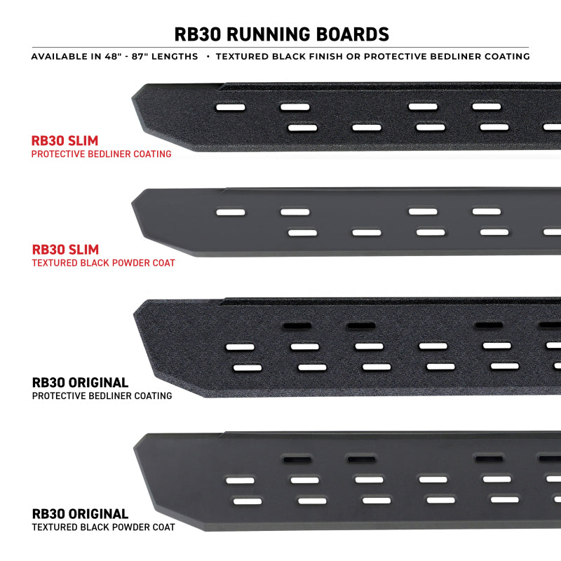 Go Rhino 69600048SPC RB30 Slim Line Running Boards 48in. - Tex. Blk (Boards ONLY/Req. Mounting Brackets)