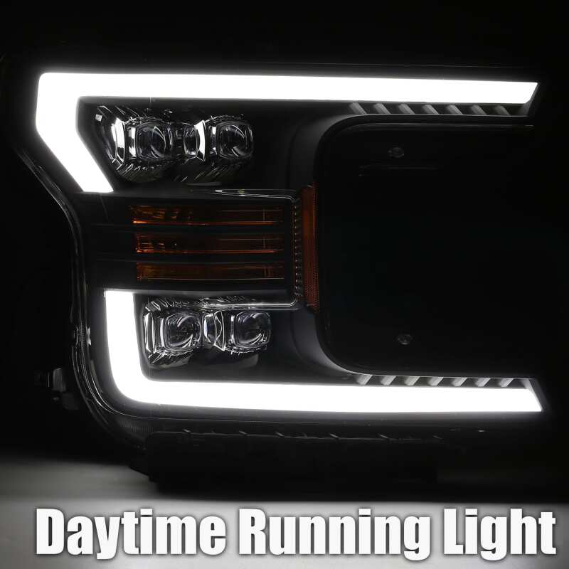 AlphaRex 880181 18-19 Ford F-150 NOVA LED Projector Headlights Plank Style Chrome w/ActivLight/Seq Signal