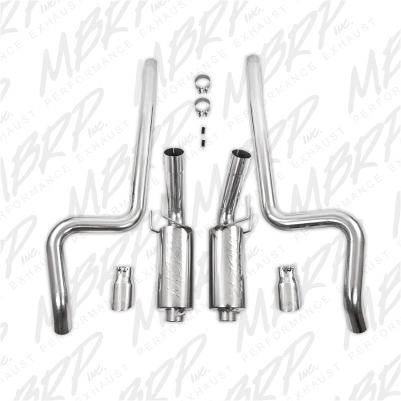 MBRP S7258409 11-14 Ford Mustang GT 5.0L Dual Split Rear Street Version T409 3in Cat Back Exhaust System