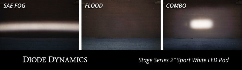 Diode Dynamics DD6428P Stage Series 2 In LED Pod Sport - White Flood Flush RBL (Pair)