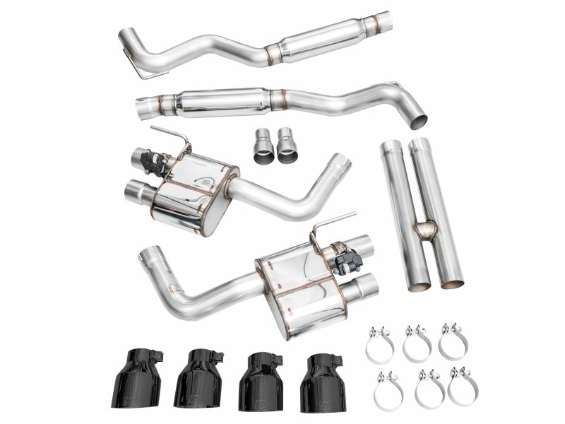 AWE Tuning 3025-43375 AWE 2024 Ford Mustang Dark Horse S650 RWD SwitchPath Catback Exhaust w/ Quad Diamond Black Tips