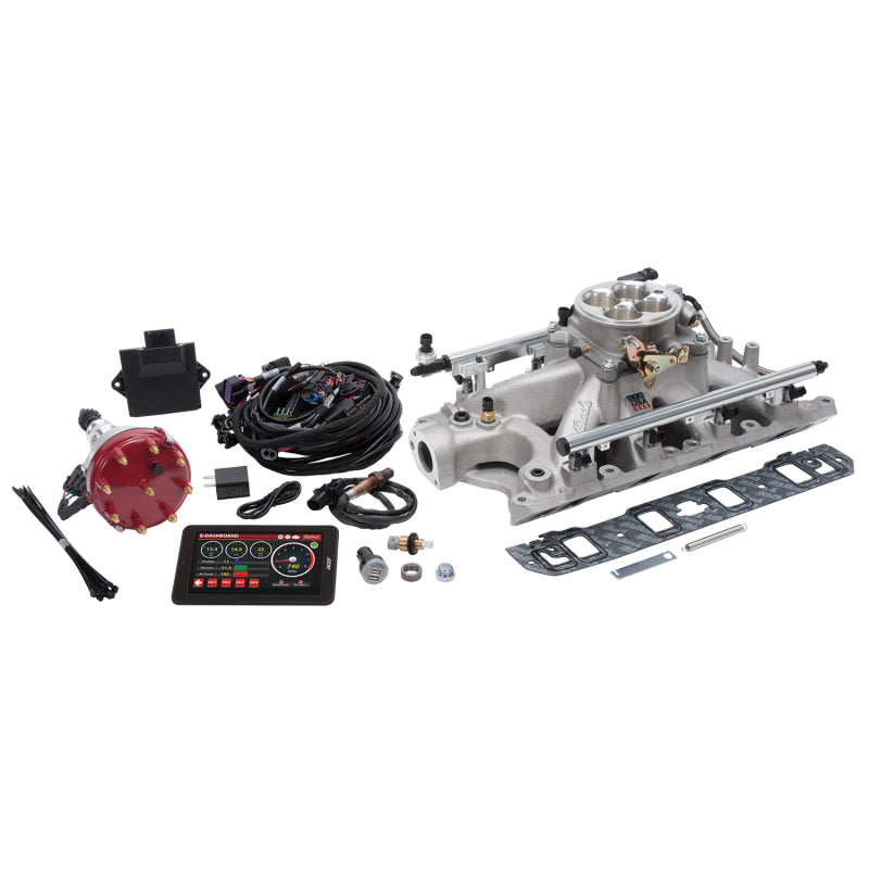Edelbrock 35930 Pro Flo 4 Fuel Injection Kit Seq Port Ford 289-302 ci 550 HP 29 LbHr Injectors Satin