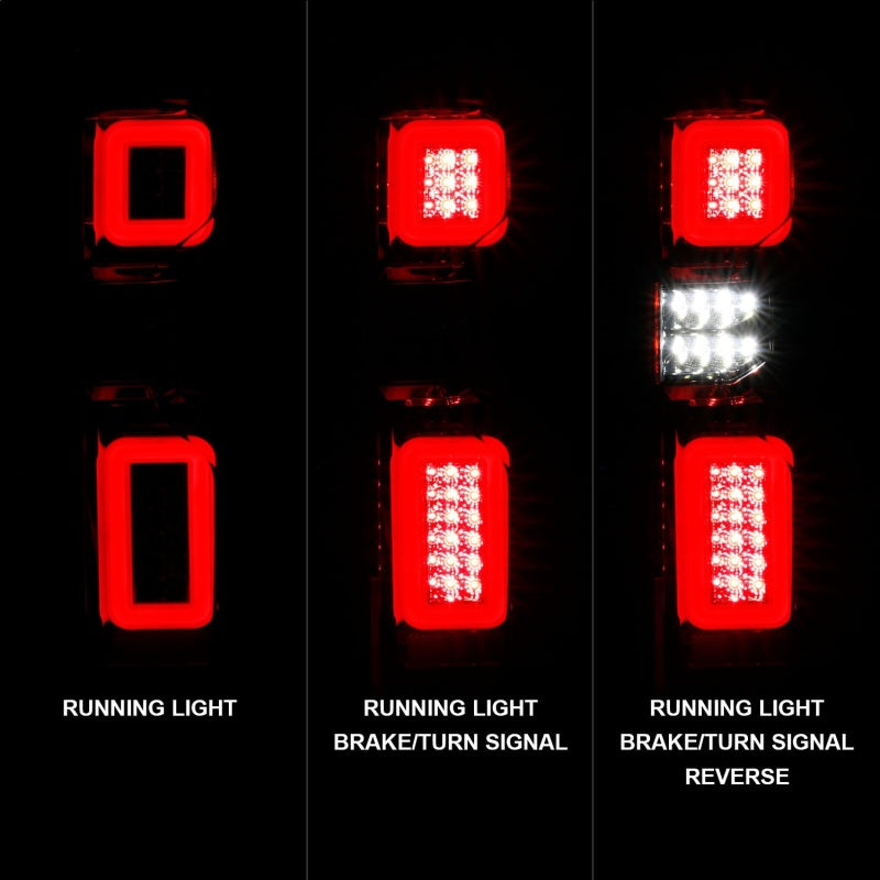 ANZO 311416 19-21 Chevy Silverado Full LED Taillights Chrome Housing Red/Clear Lens G2 (w/C light Bars)