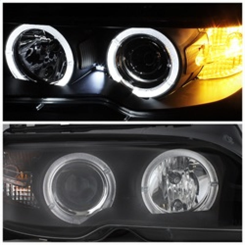 SPYDER 5077141 Spyder BMW E46 3-Series 04-06 2 DR Projector Halogen Model- LED Halo Blk PRO-YD-BMWE4604-2DR-HL-BK