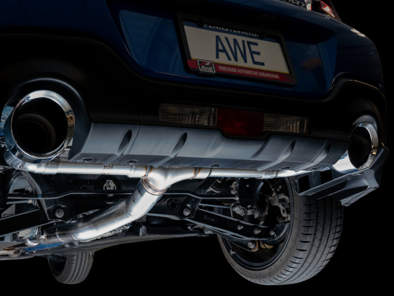 AWE Tuning 3020-32279 AWE Subaru BRZ/ Toyota GR86/ Toyota 86 Track Edition Cat-Back Exhaust- Chrome Silver Tips