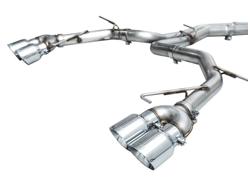 AWE Tuning 3020-42101 19-23 Audi C8 S6/S7 2.9T V6 AWD Track Edition Exhaust - Chrome Silver Tips