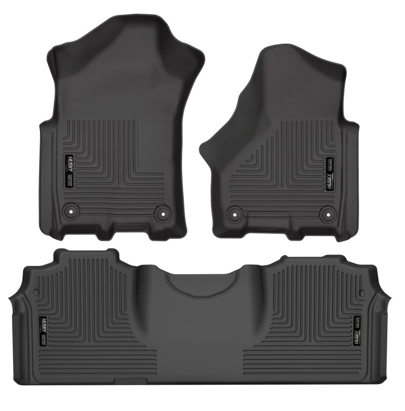 Husky Liners 94131 19-21 RAM 2500/3500 Mega Cab Weatherbeater Front and 2nd Seat Floor Liners - Black