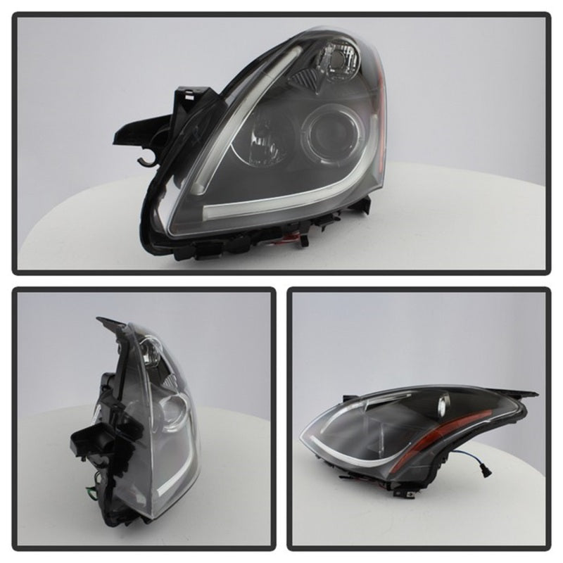 SPYDER 5076830 Spyder Nissan Altima 4Dr 10-12 Projector Headlights Light DRL LED Halo Blk PRO-YD-NA104D-LTDRL-BK