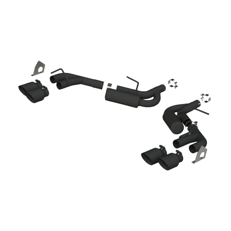 MBRP S7039BLK 16-19 Chevrolet Camaro V6 2.5in BLK NPP Dual Axle Back Exhaust w/ 4in Quad Dual Wall Tips