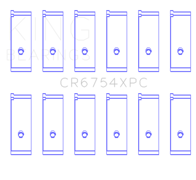 King Engine Bearings CR6754XPC.026 King Toyota2JZGE/2JZGTE 3.0L pMaxKote Performance Rod Bearing Set - Size +.026mm