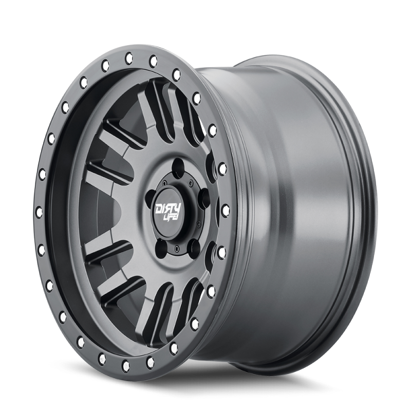 Dirty Life 9309-7973MGT12 9309 Canyon Pro 17x9/5x127 BP/-12mm Offset/71.5mm Hub Satin Graphite Wheel - Beadlock