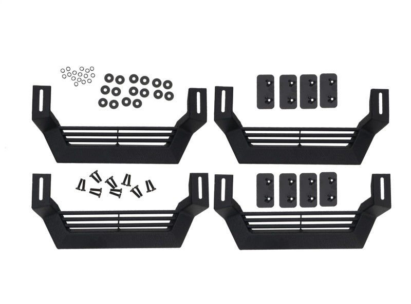 Rampage 26410034 1999-2019 Jeep Rock Rail Short Step Universal 4 Piece Set - Black