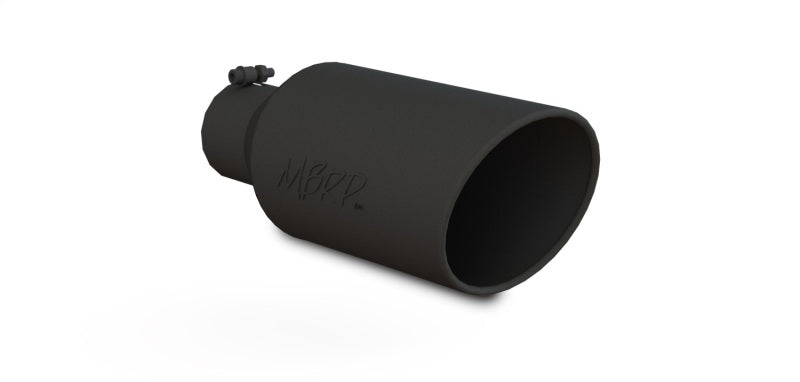 MBRP T5126BLK Universal Exhaust Tip 7in O.D. Rolled End 4in Inlet 18in Length - Black